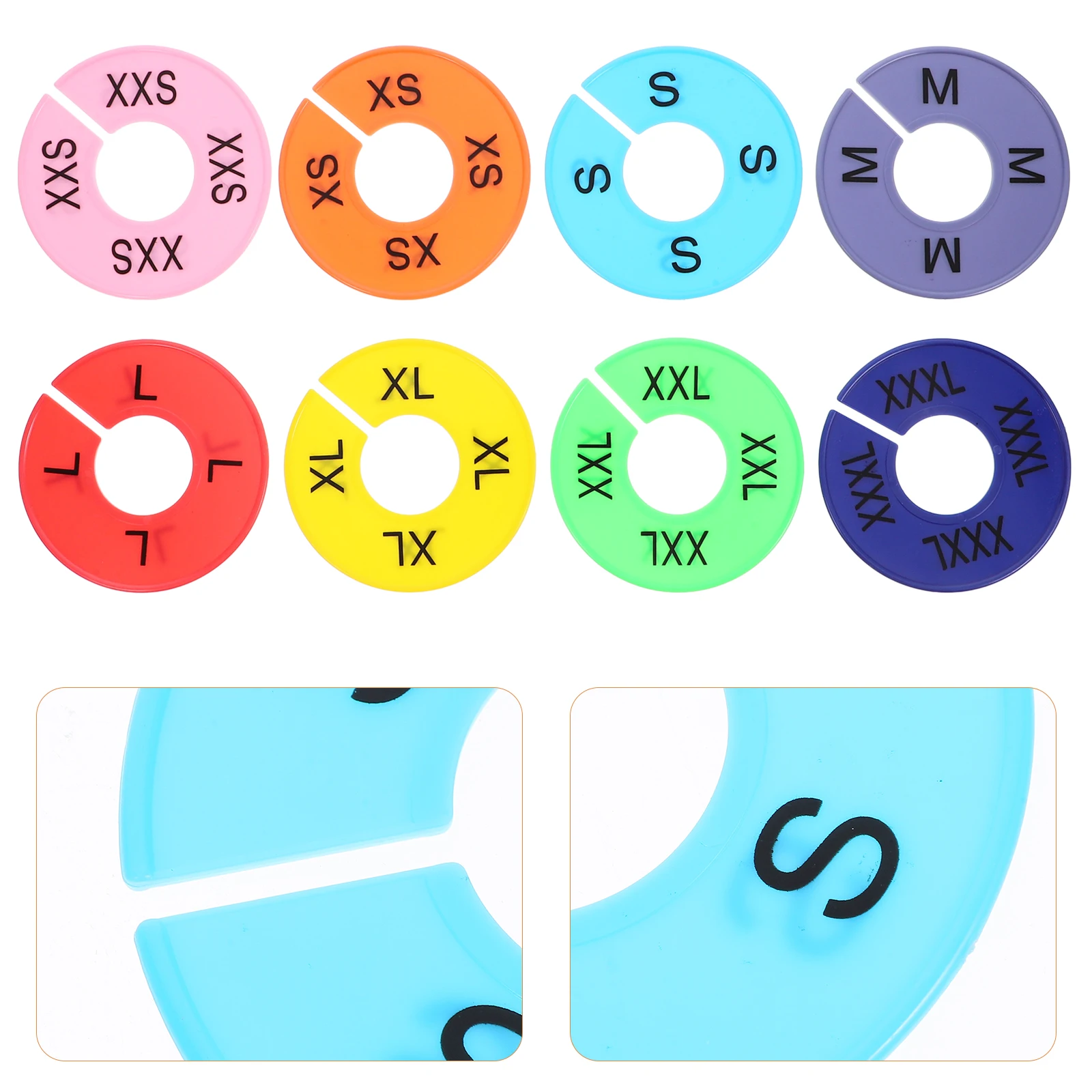

8pcs Round Plastic Clothing Size Dividers Closet Organizers Wardrobe Sorting Hanger Separators Store Rack Divider Tags