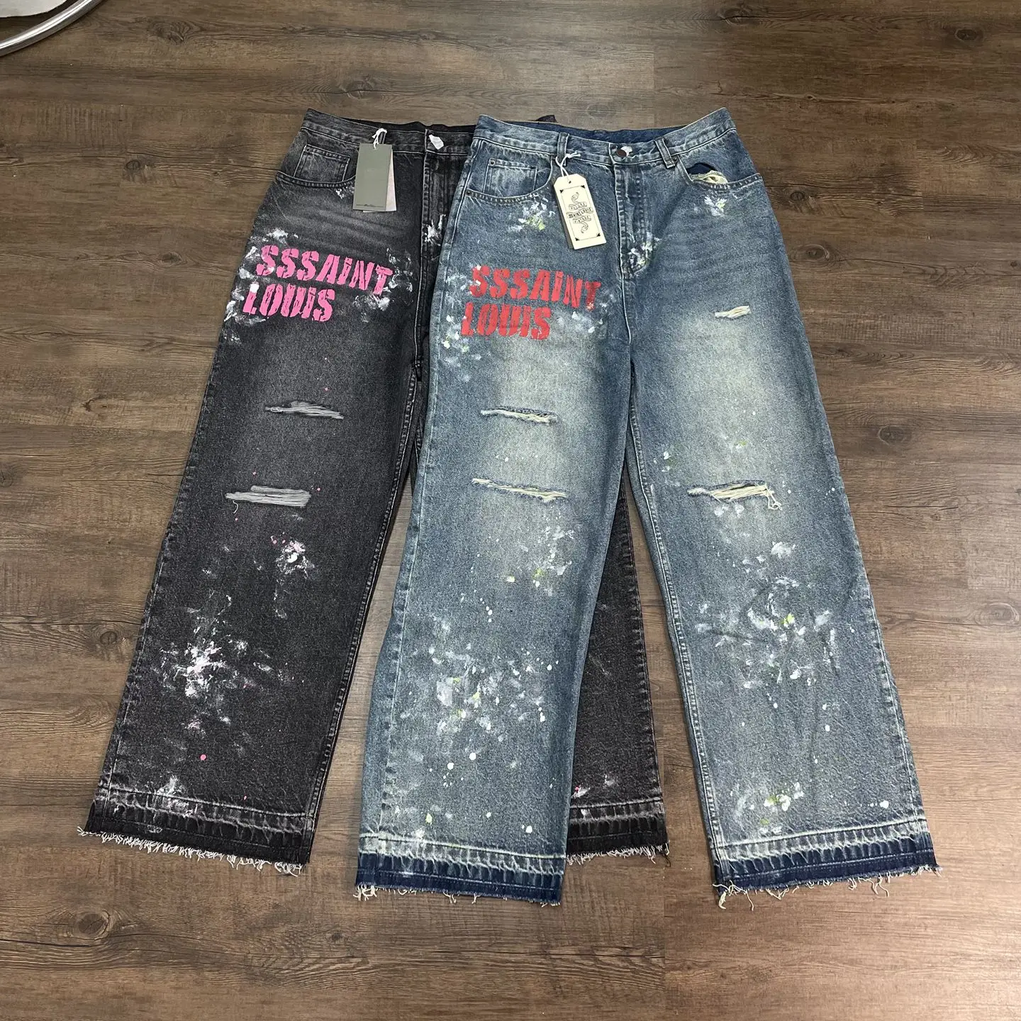 

Yao Streetwear Saint OF Michael 25SS Loose Oversize Vintage Retro Straight Leg Pants Casual Y2k Ripped Pants For Men Unisex