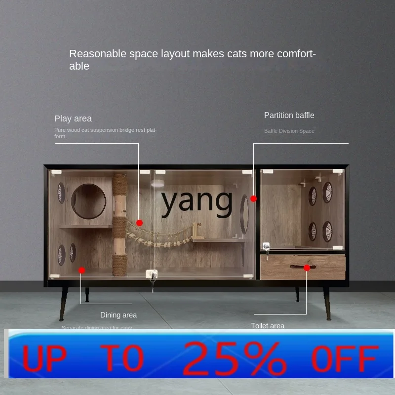 

LH luxury cat nest solid wood pet villa four seasons universal cage home