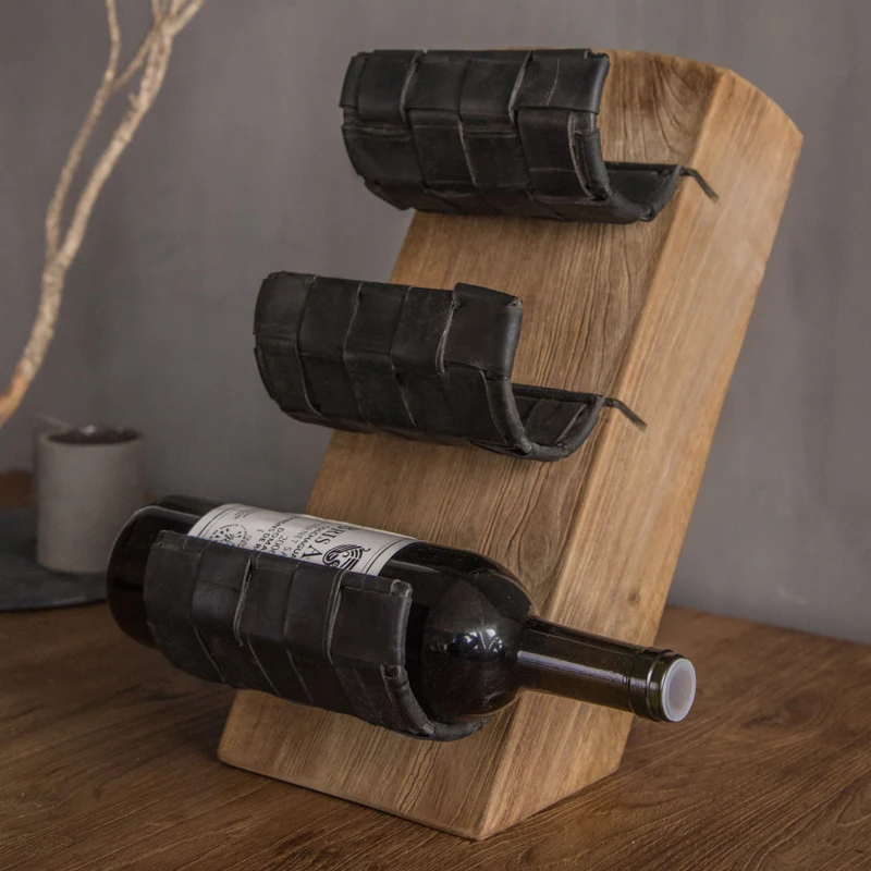 

Old teak solid wood beer wine wine stand bar display stand cup holder