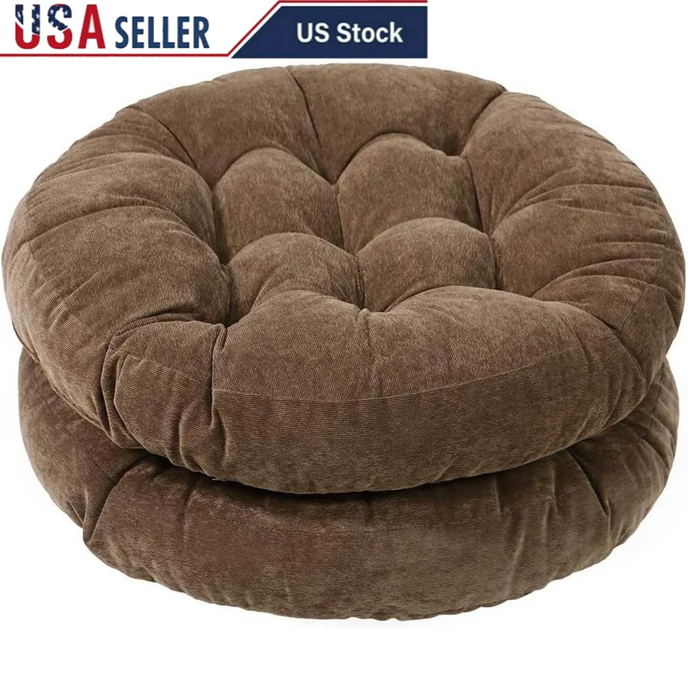 

Round Floor Pillow Cushions 2 Pack Outdoor Seat Pads Soft Comfortable Decorative Pillows Meditation Yoga Patio Garden