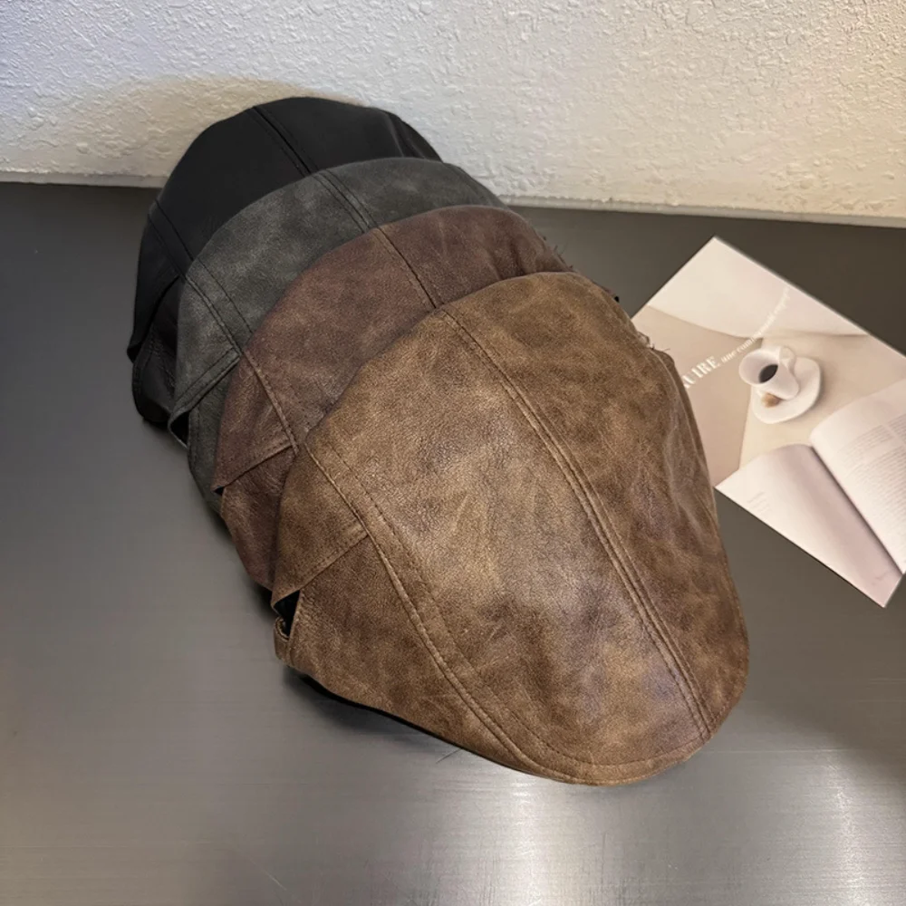 قبعة بيكر عتيقة بلغت ذروتها قبعة موزع الصحف قبعة ريترو عكسها قبعة منقار البط للرجال للجنسين الخريف