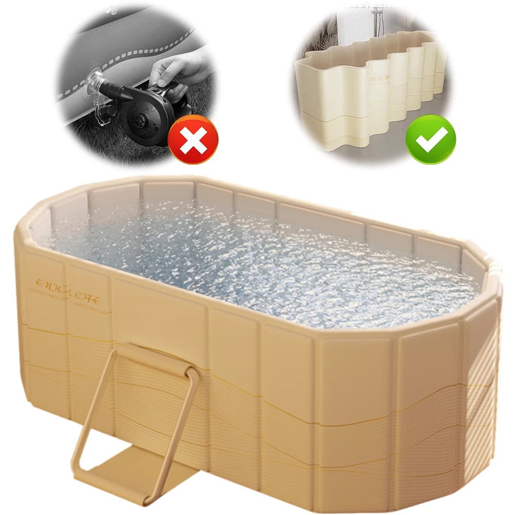 

Foldable Ice Bath Basin Dual Drainage Design Collapsible Ice Bath Tub Home Freestanding Bathtubs for Hot Bath and Ice Bath