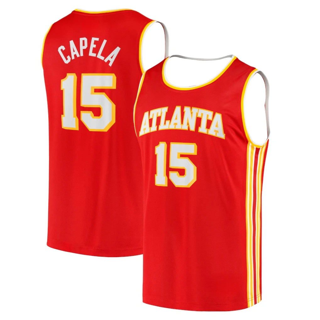 Basketball Jersey - Red with Yellow/White Accents, Classic Team Design Must-Have Jersey for Fans & Collectors
