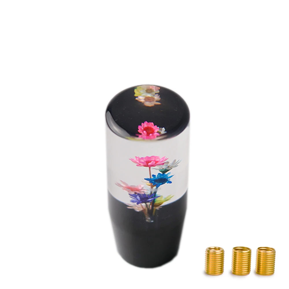 Car Styling Crystal Bubble Gear Stick Shift Knob Shifter With Real Flowers 15CM /10CM