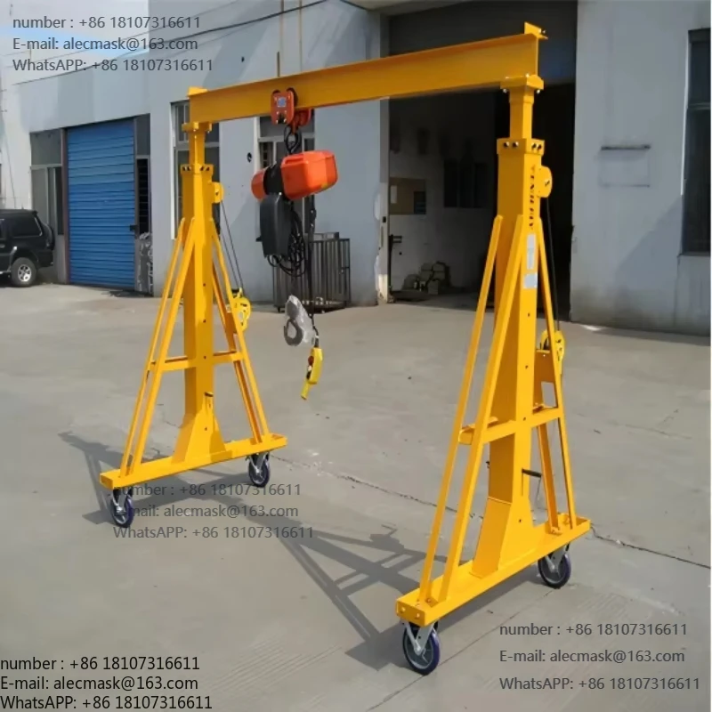 

Portable aluminum gantry crane 1-2 tons, gearbox motor bearing, lifting height, suitable for garage