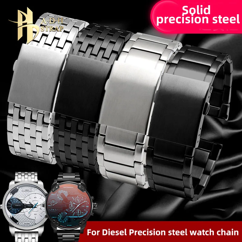 High Quality Fine Steel Strap For Diesel DZ4318 DZ7333 DZ4344 dz7305 Metal Watch Chain 24mm 26mm 28mm Belt For Men Waterproof