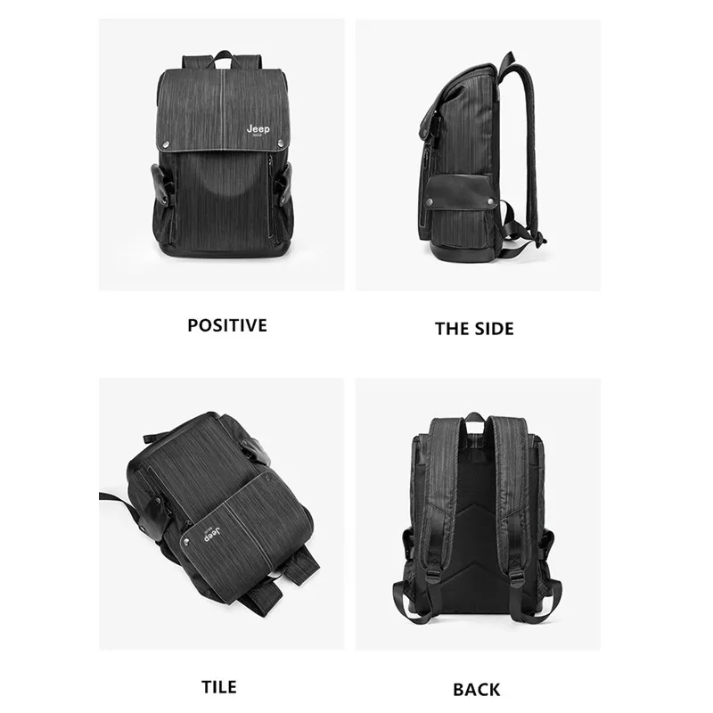 JEEP BULUO-Mochila Laptop para Homens e Mulheres, Mochila Escolar de Alta Capacidade, Mochila Casual, Sacos de Viagem Quentes, Alta Qualidade, Nova,