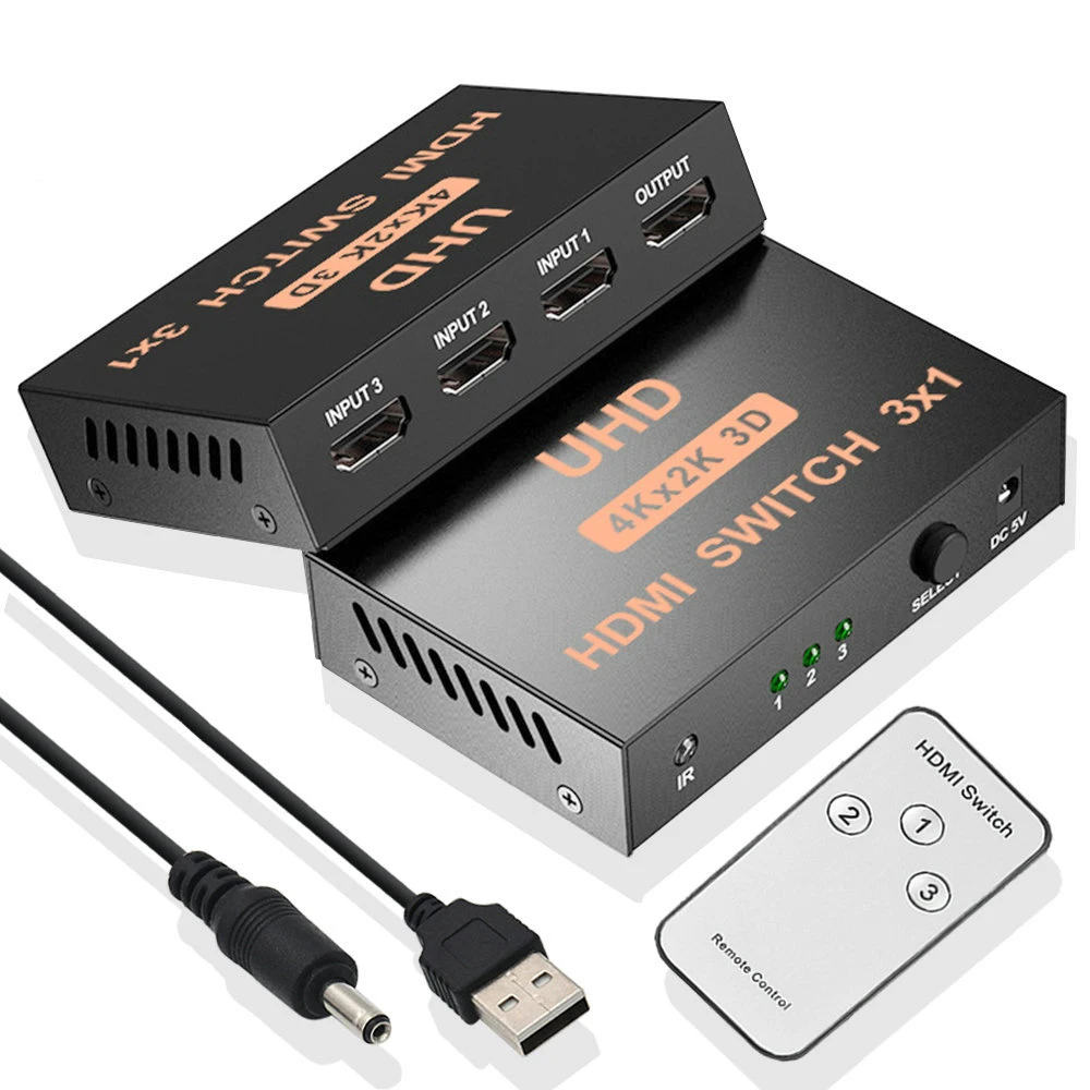 4K 2K 3X1 Dây HDMI Bộ Chia HD 1080P Switcher Adapter 3 Ngõ Vào 1 Ngõ Ra cổng HDMI Trung Tâm Cho Xbox DVD HDTV Máy Tính Laptop Tivi