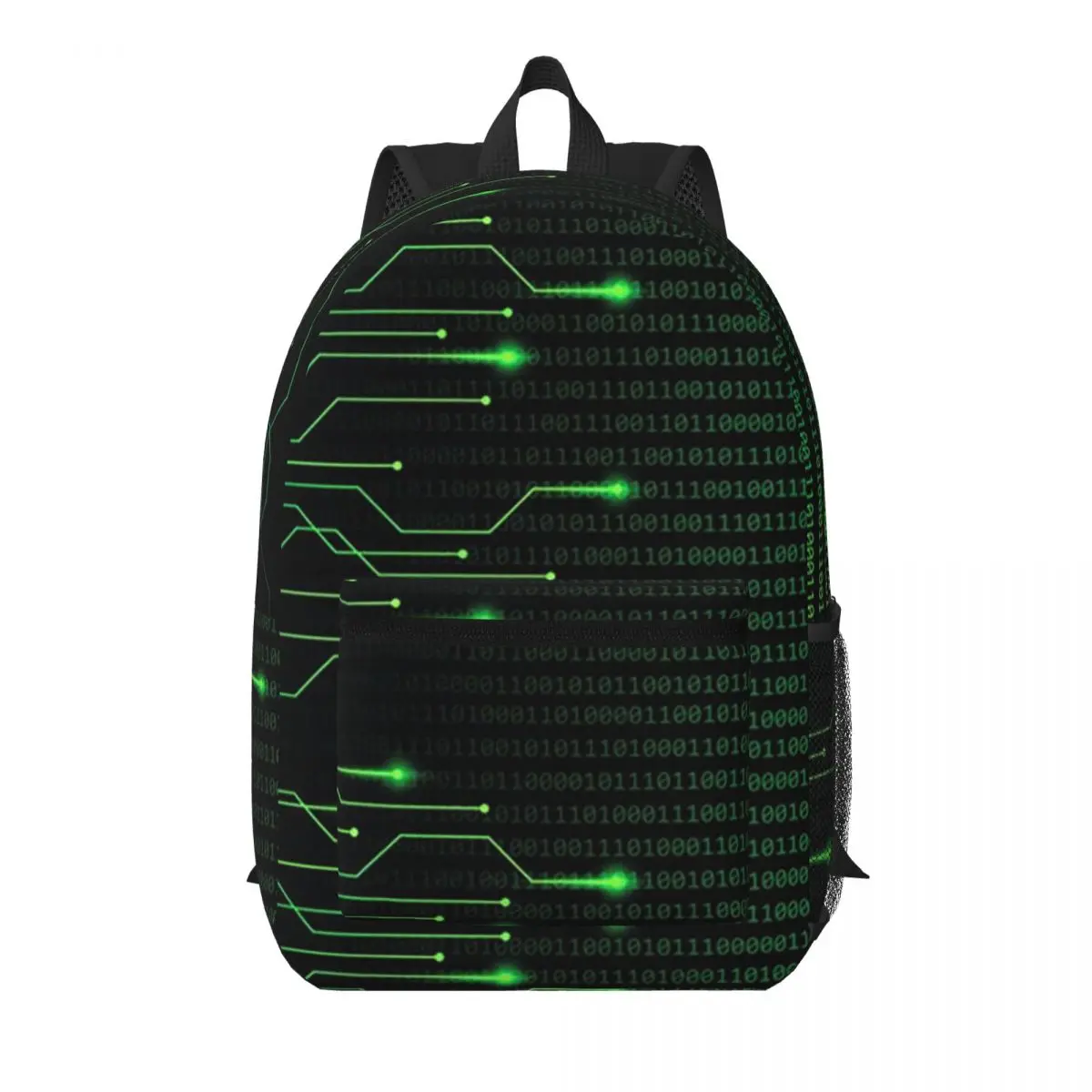 Binary Code Inside Throw Blanket And Lightweight Fleece Student Backpack School Bag Hiking Travel Daypack for Boys Girls Bookbag