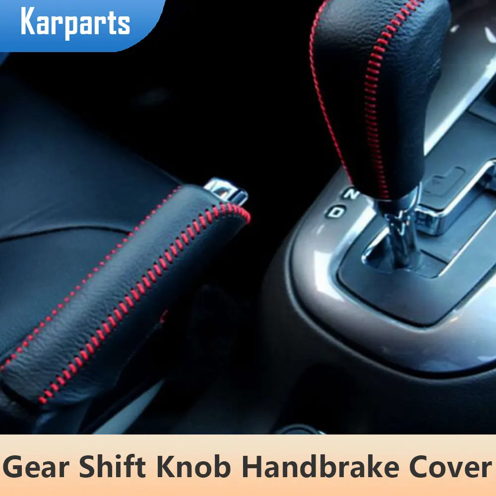 

Leather Car Gear Shift Knob Cover Handbrake Cover Protector for Chevrolet Chevy Cruze 2009 - 2014 Interior Accessories
