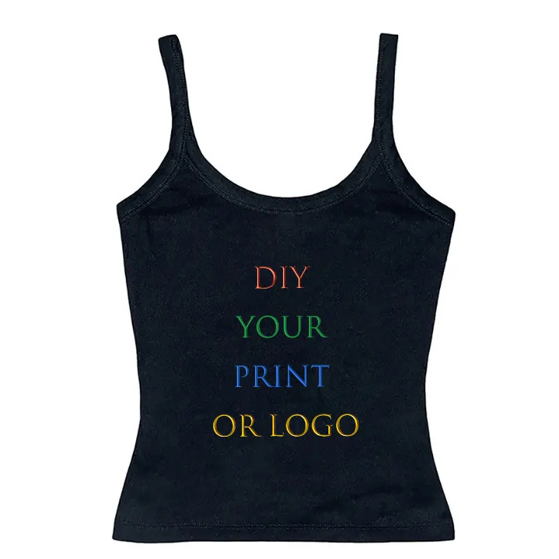 Your Exclusive DIY Print Pattern Customize Women Summer Crop Top Sexy Seamless Sleeveless Tank Tops Backless Camisole