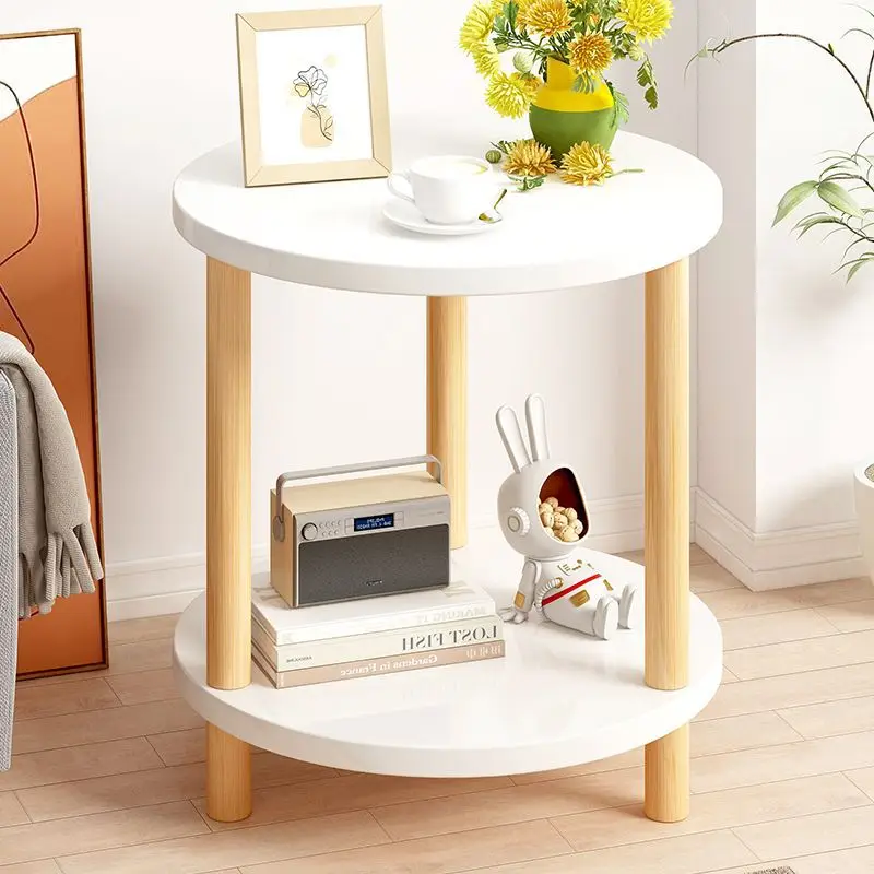 

Modern Wood Bedsite Table Living Room Sofa Cabinet storage Side Table Simple Small Round Night stand Household Bedroom Furniture