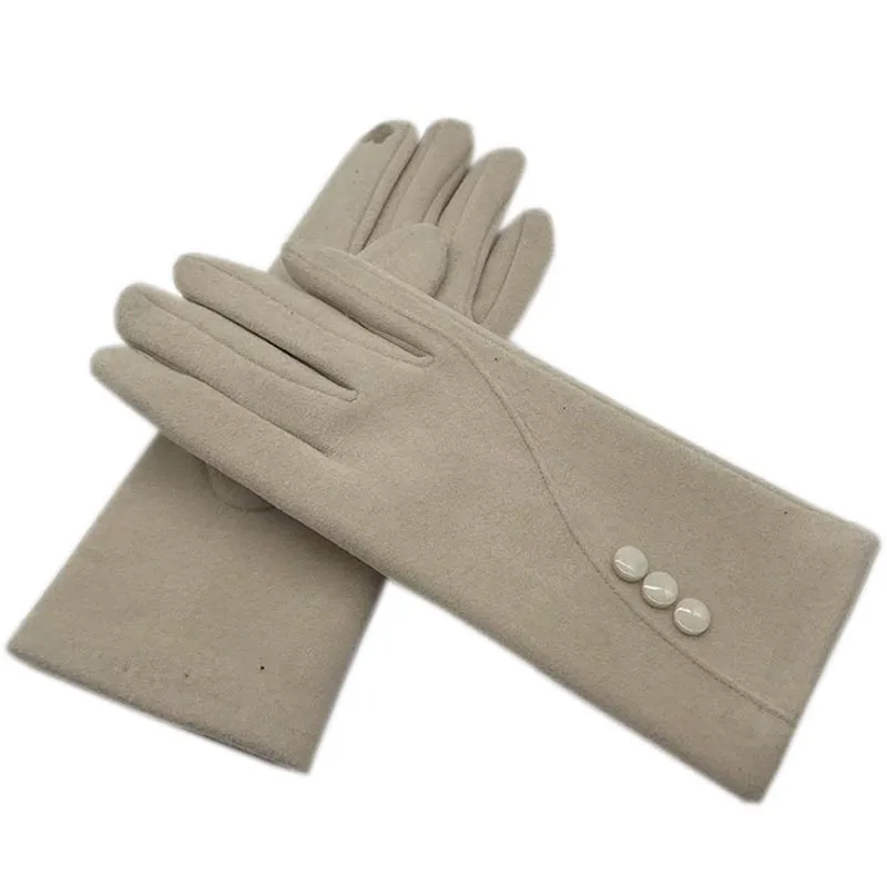 New fashionable velvet gloves for women in autumn with touch screen function. They are stylish for driving and keep you warm, fe