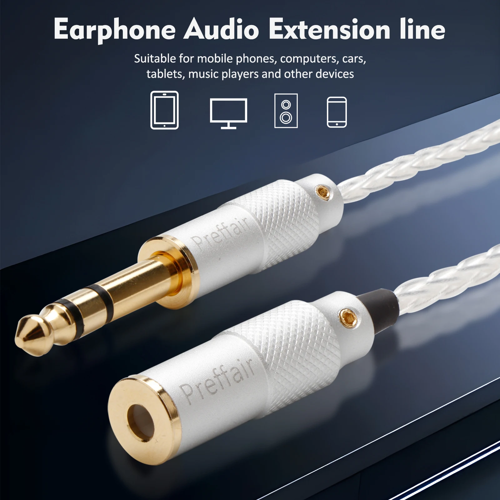 HiFi 6.35mm/4pin xlr 3pin xlr ~ 4.4mm 여성 7N OCC 실버 도금 오디오 어댑터 케이블 단결정 구리 와이어
