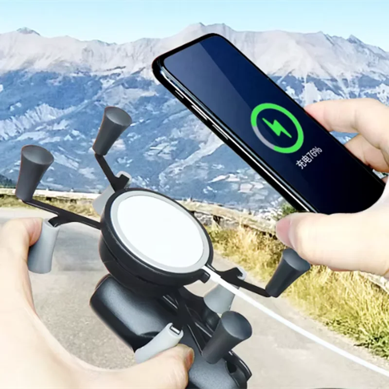 Universal motorcycle bicycle Wireless Charging Series mobile phone holder for wireless charger for ram mount X-Grip