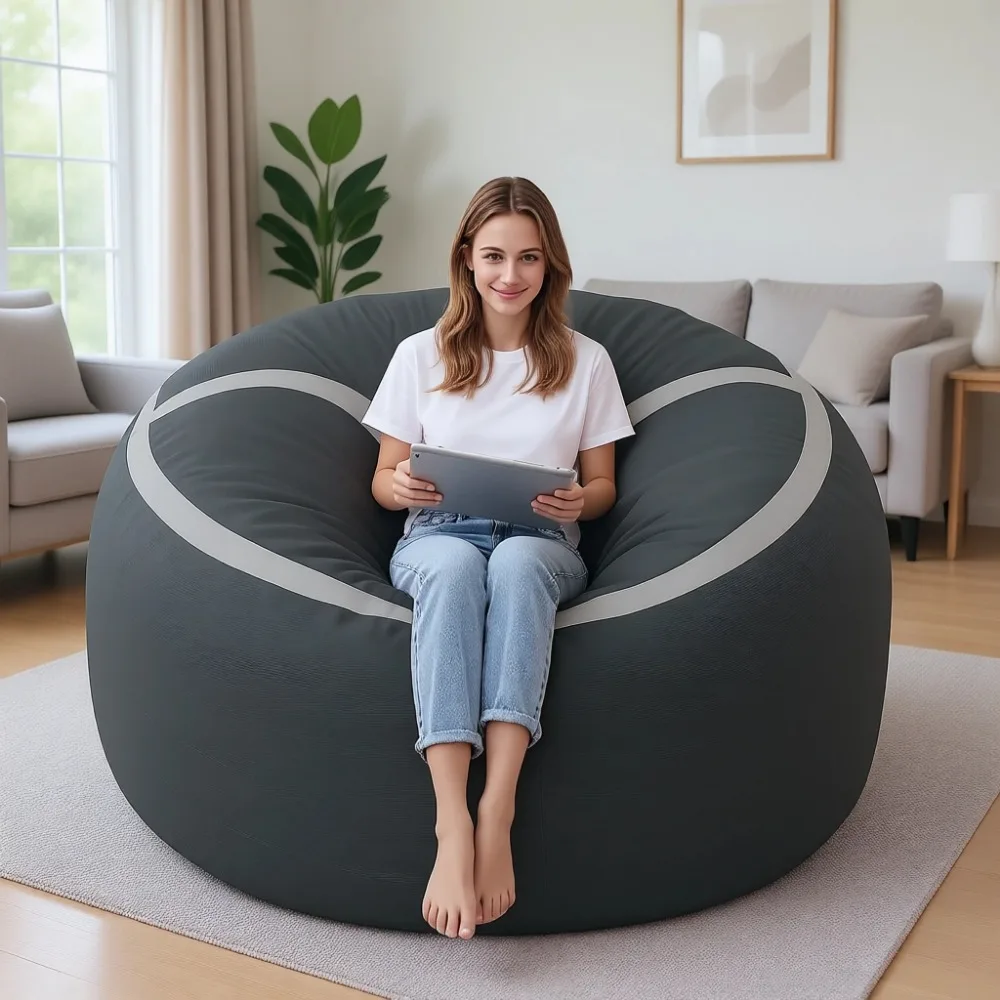 Large Memory Foam Bean Bag Sofa with Removable Cover for Living Room Bedroom Reading Room