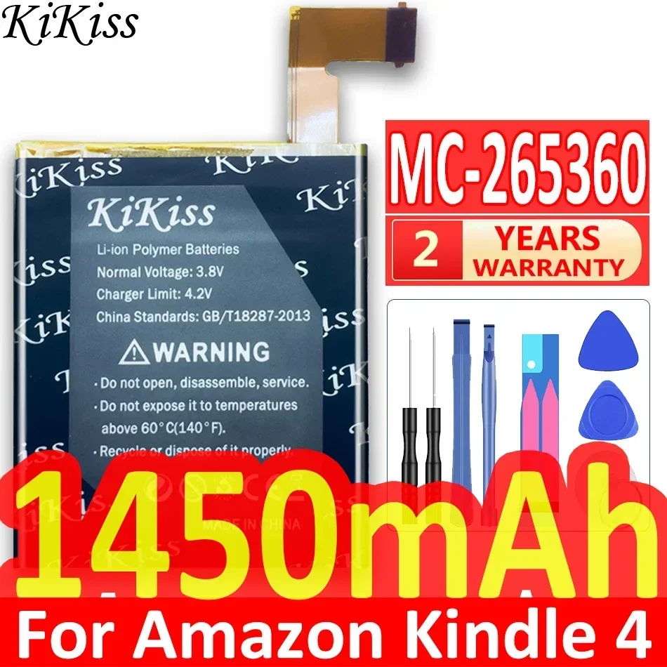 

Аккумулятор KiKiss для мобильного телефона MC- 265360 Для Amazon Kindle 4 D01100 S2011-001-S DR-A015 1450 мАч