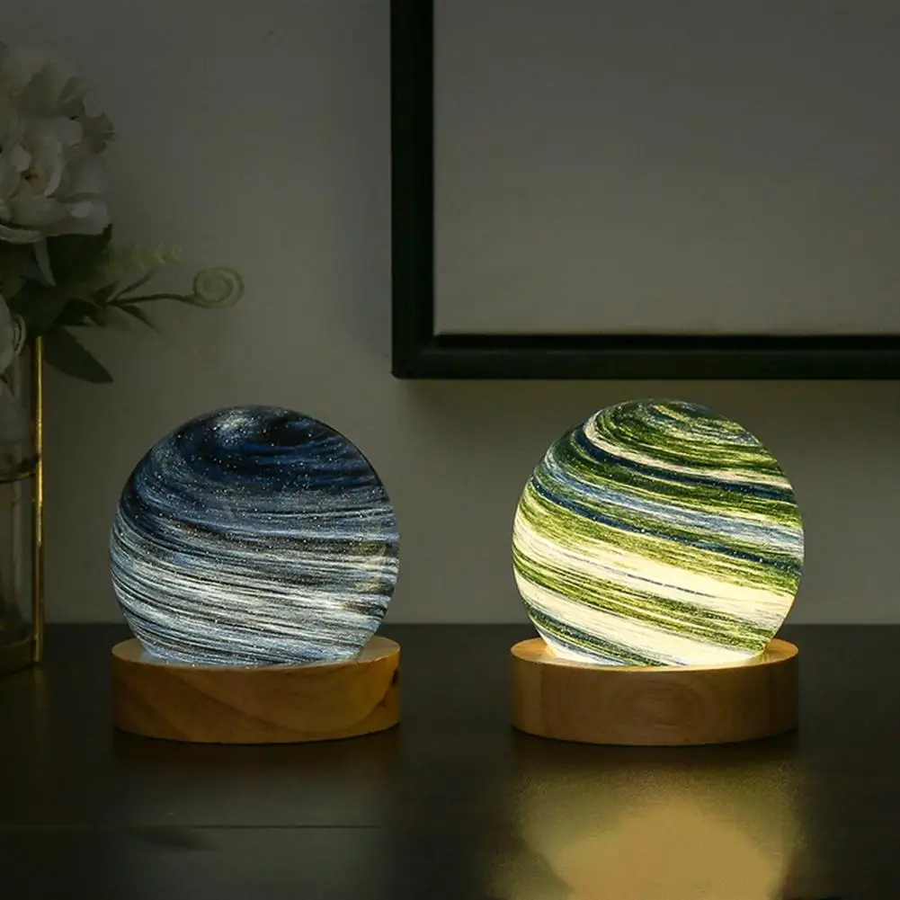 Nachttisch lampe Planet Design zart schaffen Atmosphäre Massivholz Basis Umgebungs licht Schreibtisch lampe Home Supply