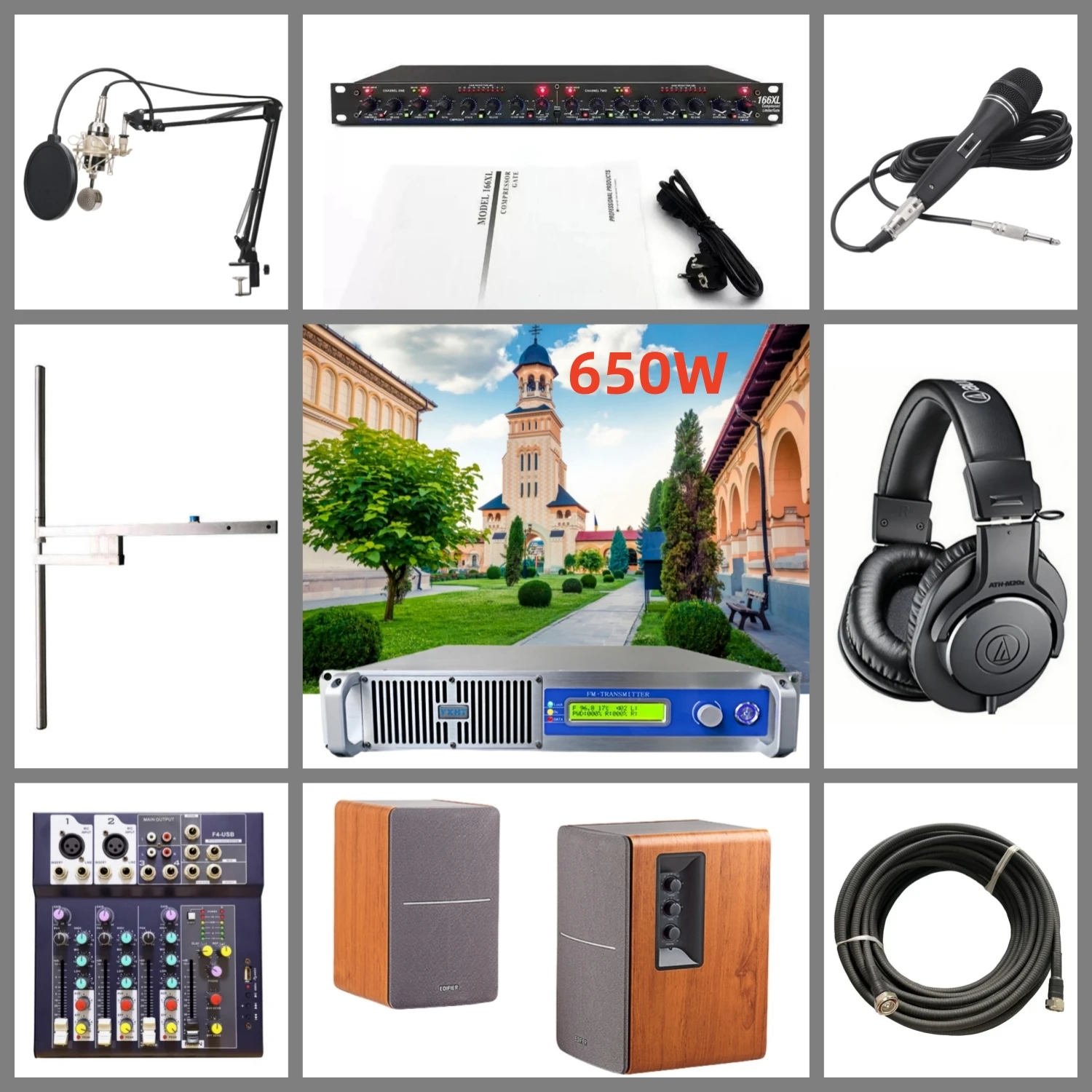 

HP- YXHT-1 650W Power, Stereo Clarity: Professional Radio Station Transmitter Kit