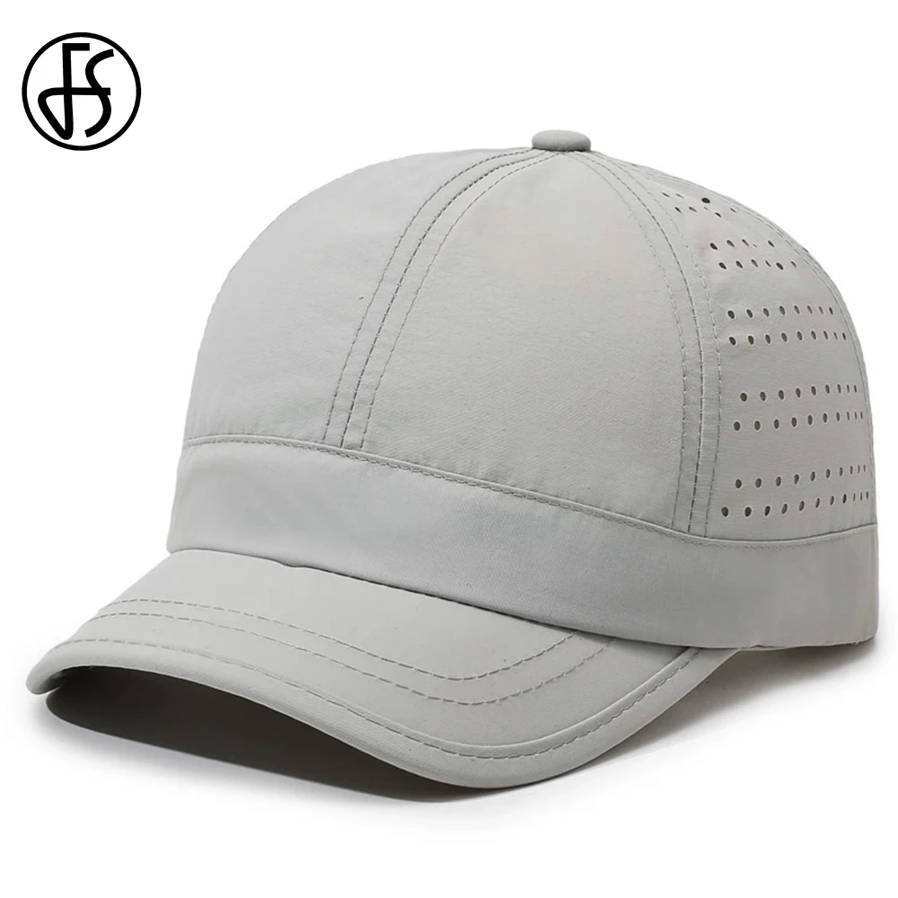 FS Gray Short Brim Baseball Cap For Men Women Summer Fast Dry Trucker Hats Outdoor Breathable Hole Golf Caps Gorras Mujer 2026