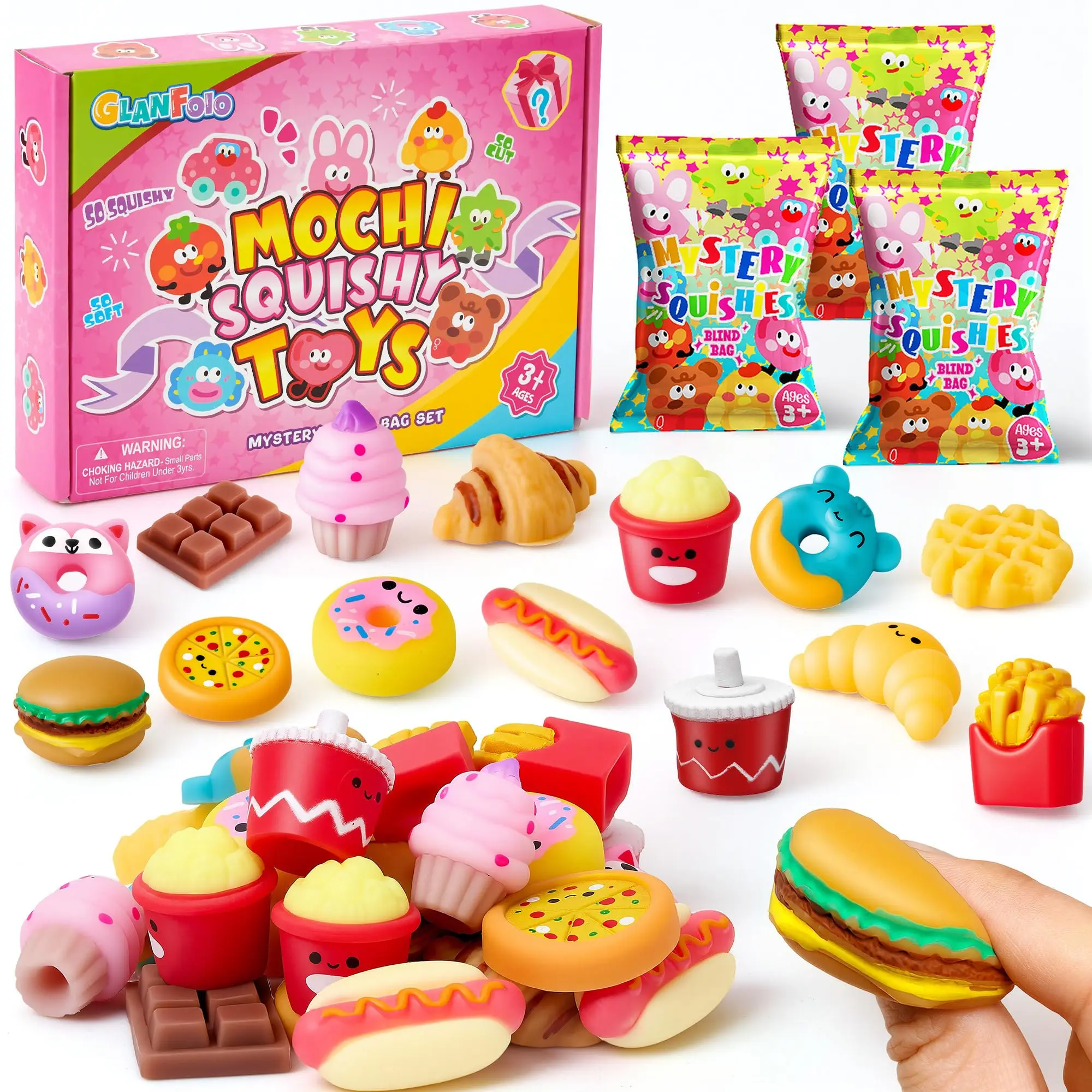 6/12/24 peças Brinquedos Mochi Squishy Fofos de Comida e Bebida, Brinquedos Anti-stress de Apertar em Formato de Sorvete, Lembrancinhas de Festa de Aniversário Infantil, Recheio para Sacolas de Presente