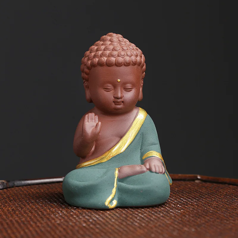 Purple Clay Ornament Amazon Bestseller Rulai Buddha Small Pet Home Decor Tea Room Craft