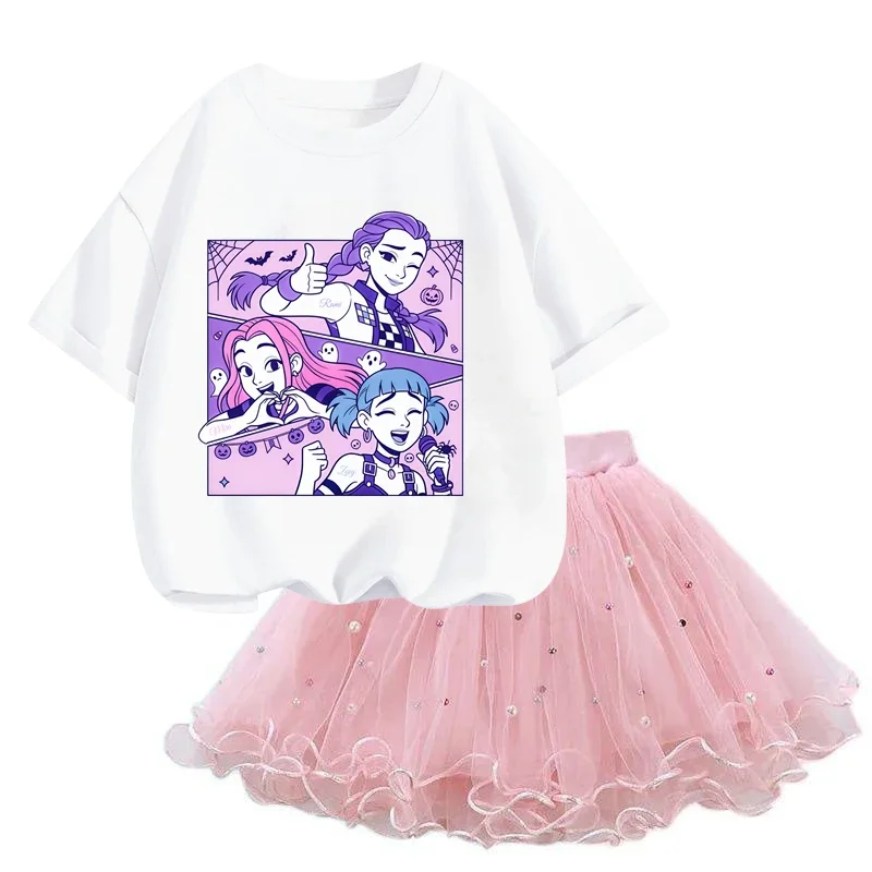 

Летнее платье-пачка для девочек в стиле K-pop Demon Hunters, модное повседневное платье принцессы для вечеринок