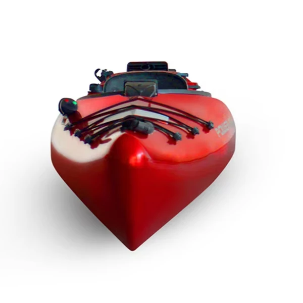 دواسة صيد بمقعد واحد كاياك للبالغين مع محرك رباعي الأشواط ومجداف من الألياف الزجاجية هيكل من مادة البولي ايثيلين وLLDPE بطول 4 أمتار #1