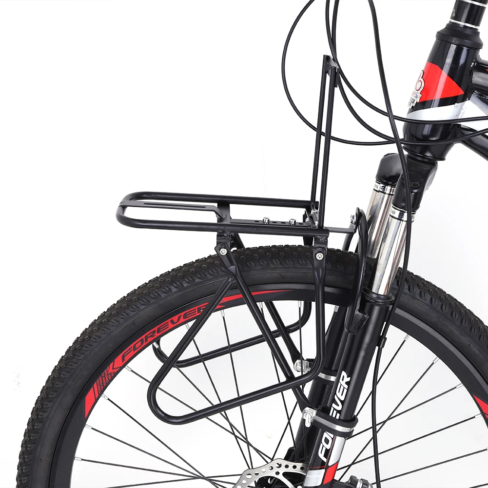 

Грузовые багажники для велосипеда, несущая нагрузка 15 кг, сумка для багажника для велосипеда, кронштейн полки для багажа, стальная передняя стойка для велосипеда, аксессуары для горного велосипеда