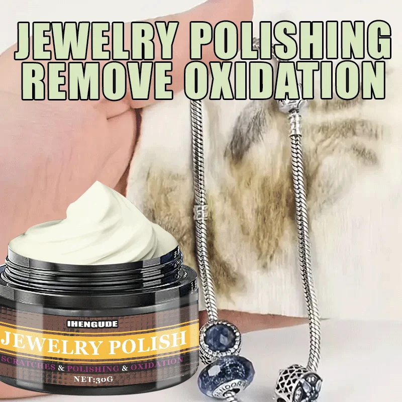 30g Jewelry Polish Cream Instant Tarnish Remover for Gold Silver Diamonds Watches - All Metal Jewelry Cleaning Solution