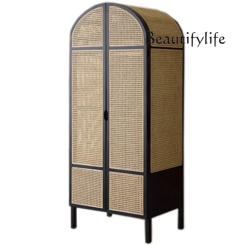 

C Скандинавский шкаф из массива дерева из ротанга, домашний шкаф для хранения в спальне, японский шкаф для хранения в стиле бревна