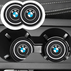 2Pcs Car Cup Coaster Waterproof Non-Slip Water Cup Pad Holders Car Interior Accessories For BMW E46 E90 E60 F10 F30 G30 E92 X5