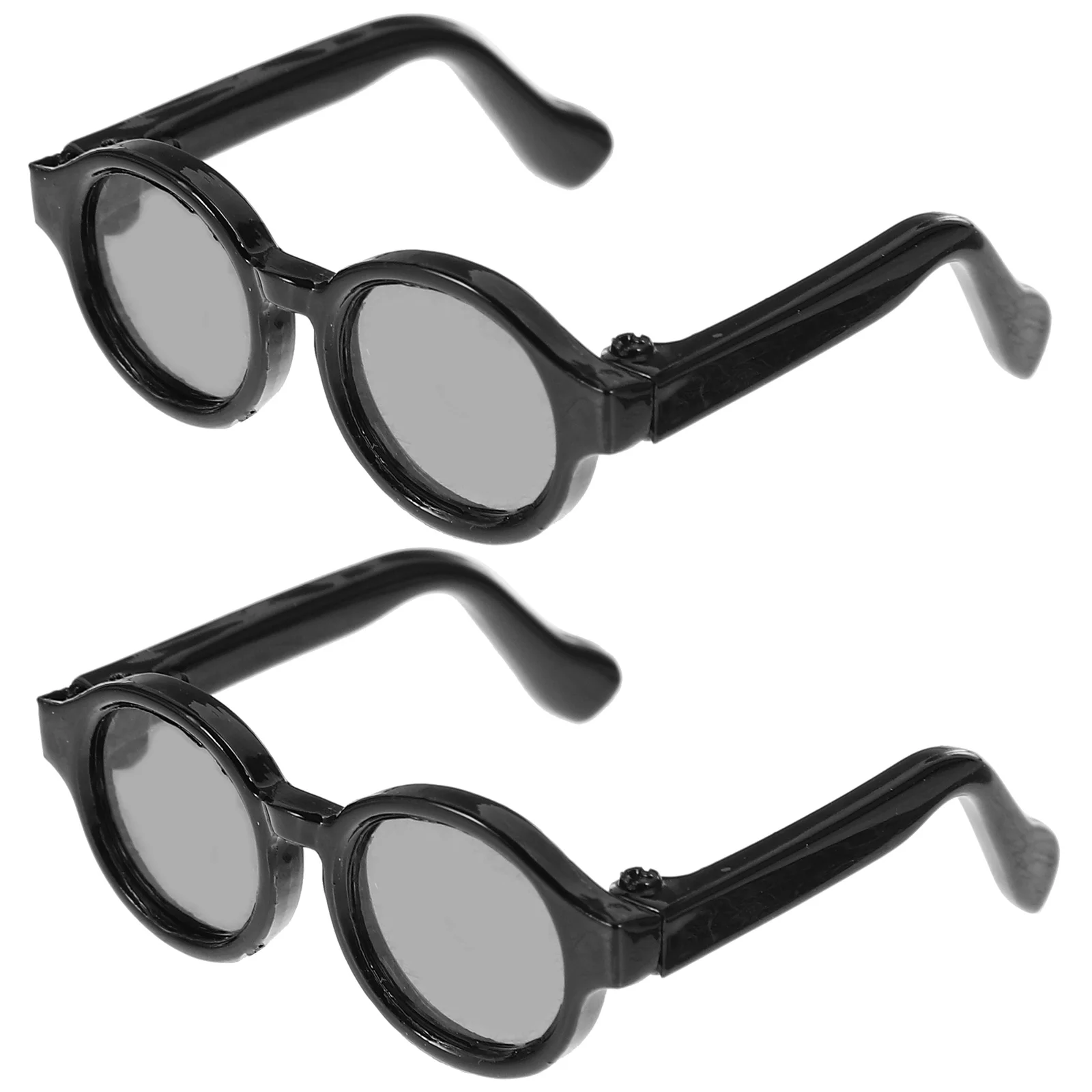 2 Pairs Mini Glasses Sunglasses Eyeglasses for Plastic Small Models Creative