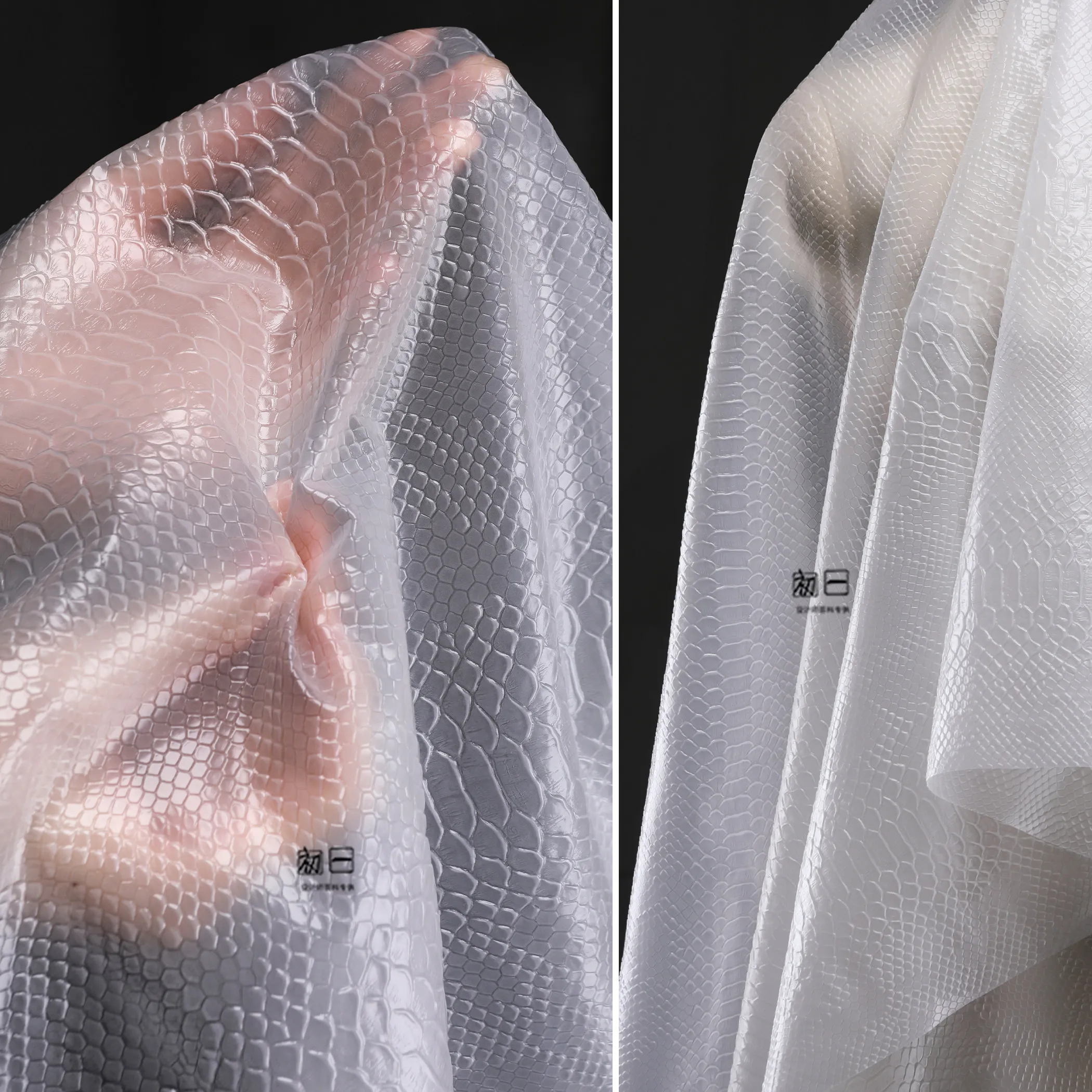 Matte Frosted Bionic Snakeskin TPU Transparent Waterproof Membrane Semi-Transparent Creative Coat Bag Clothing Designer Fabric