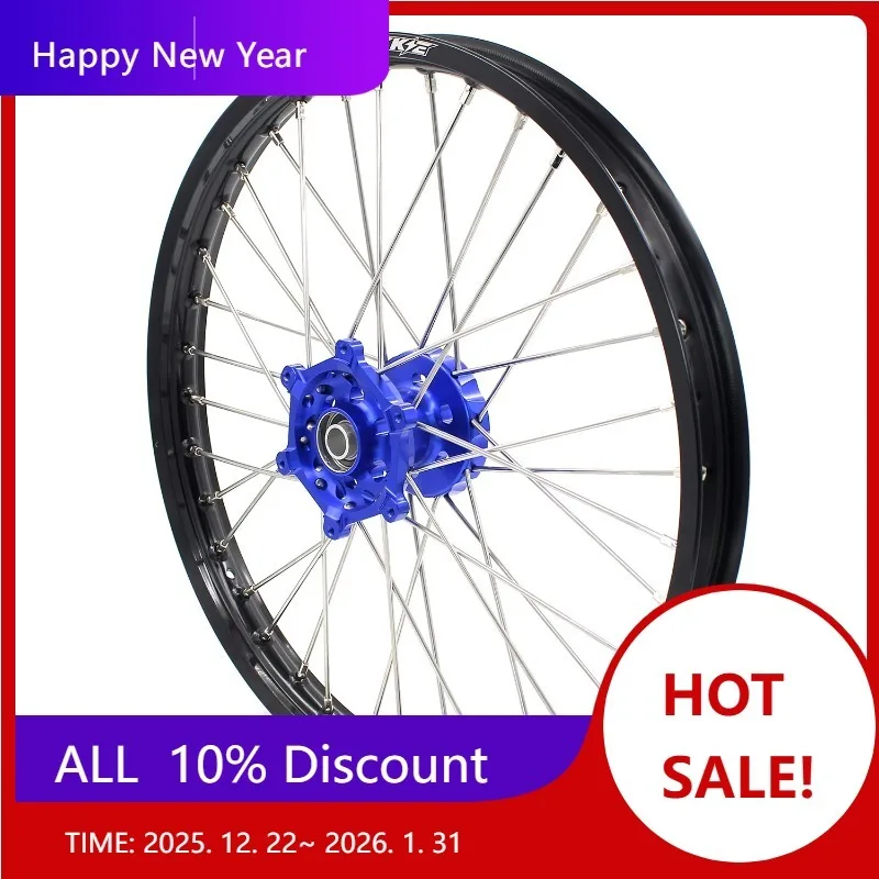 

【2025】 Комплект колес мотоцикла для грязи, подходит для YAMAHA YZ125 YZ250 1999-2024 YZ250F YZ450F YZ250X 2024, синяя ступица, черный обод