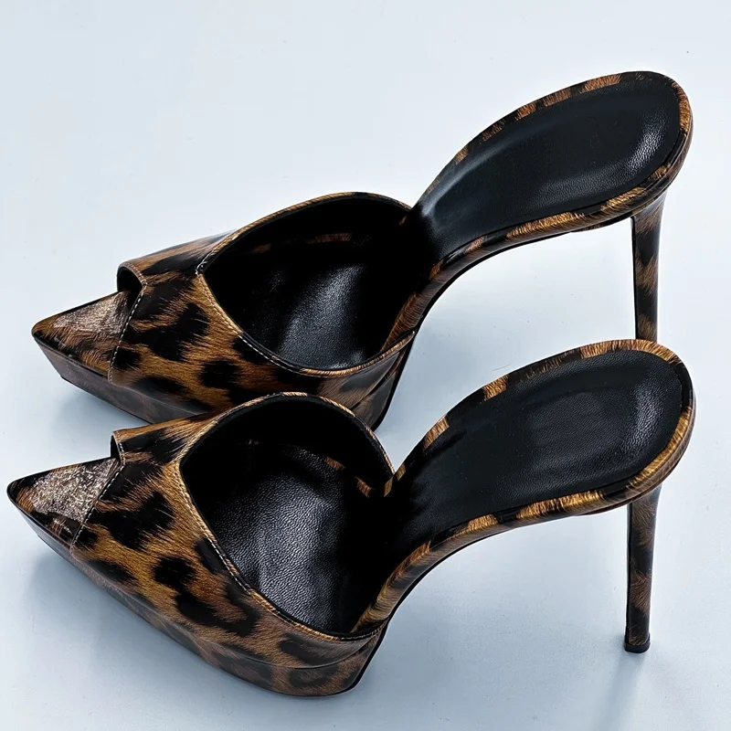 Platform Slip On Oversize Pointed Toe Slippers Sexy Pointed Toe Thin Heel Customized New Arrivals Fashion Women Moderd Shoes