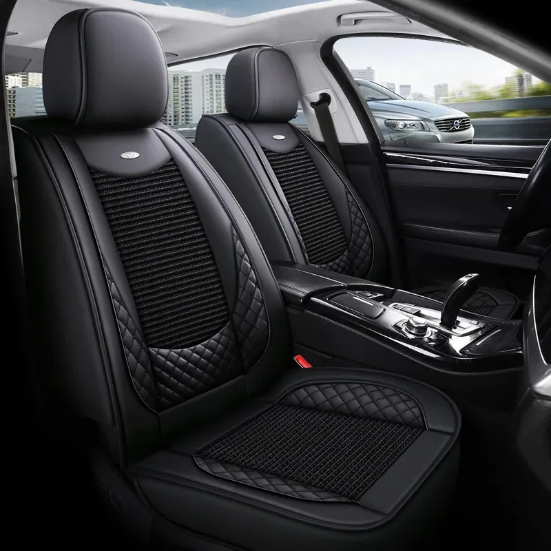 

Car Accessories Luxury Breathable Seat Cover 5D Four Season Universal Car Seat Cushion Full Set Leather