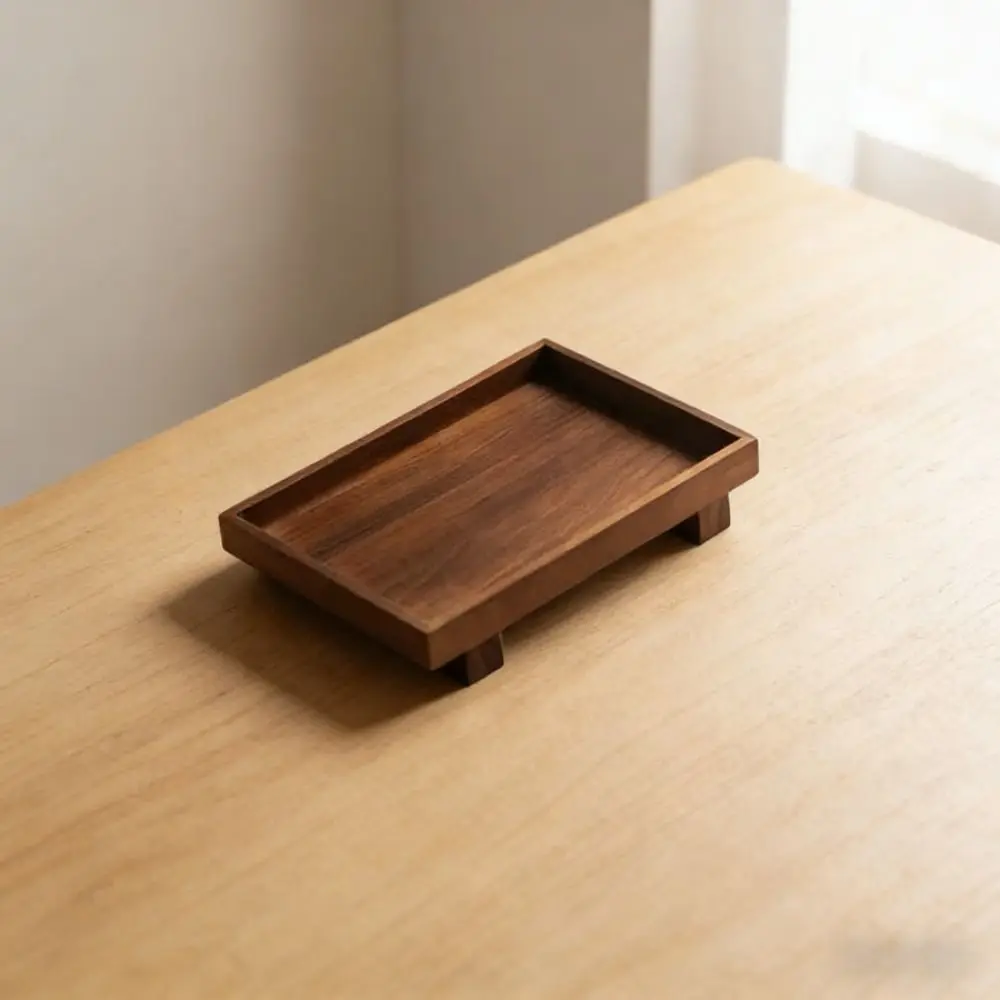 Decorate Tray Japanese Style Wooden Tray Wooden Rectangular Gongfu Tea Tray Dessert Pallet Coffee Table