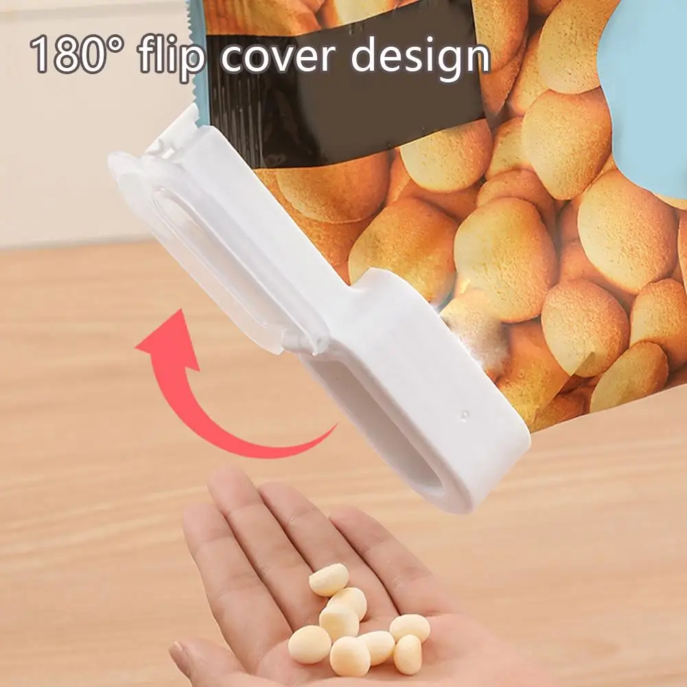 Food Clips To Seal Pour Food Storage Bag Clip With Spout For Cereal, Snacks,Dust And Moisture Proof Sealing Clip