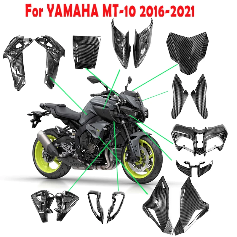 For YAMAHA MT10 FZ-10 2016 - 2020 2021 Motorcycle Accessories Real Carbon Fiber Retrofit Parts Fairing Fenders Cover Panels Kits