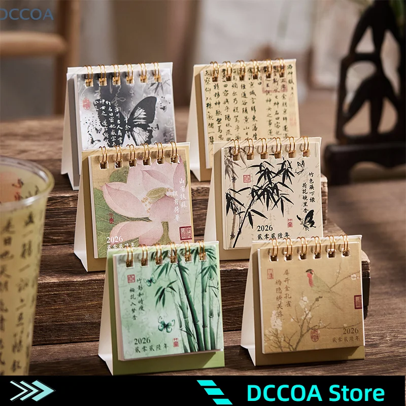 

1 шт. мини простой планировщик настольный календарь на 2026 год креативный катушка календарь украшения офисные канцелярские принадлежности