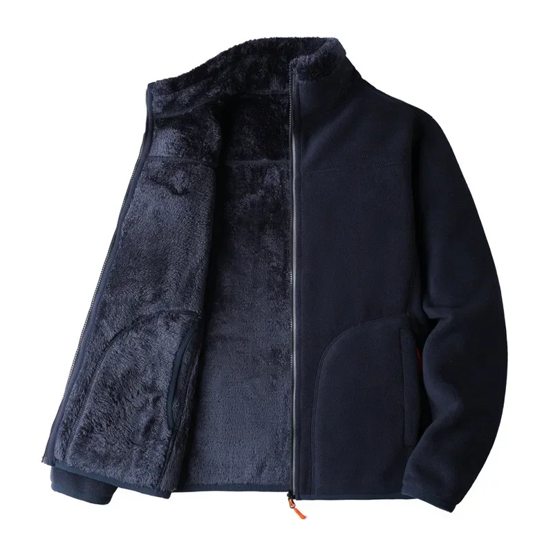 

2024 Double-sided Wear Explosive Fleece Jacket Coral Fleece Fleece Aule Fleece Jacket Couple Thick Warm Lamb Fleece Jacket