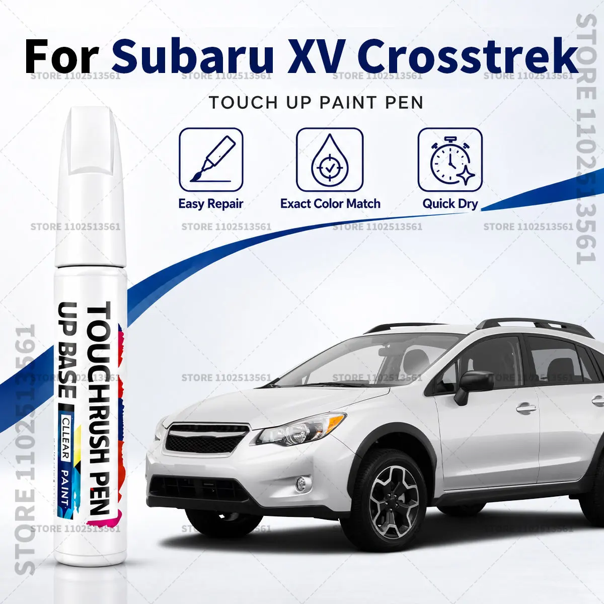 For Subaru XV Crosstrek White Car Paint Repair Pen Touch Up Paint Brush Scratch Remover for Deep Scratches Stone Chips and Marks