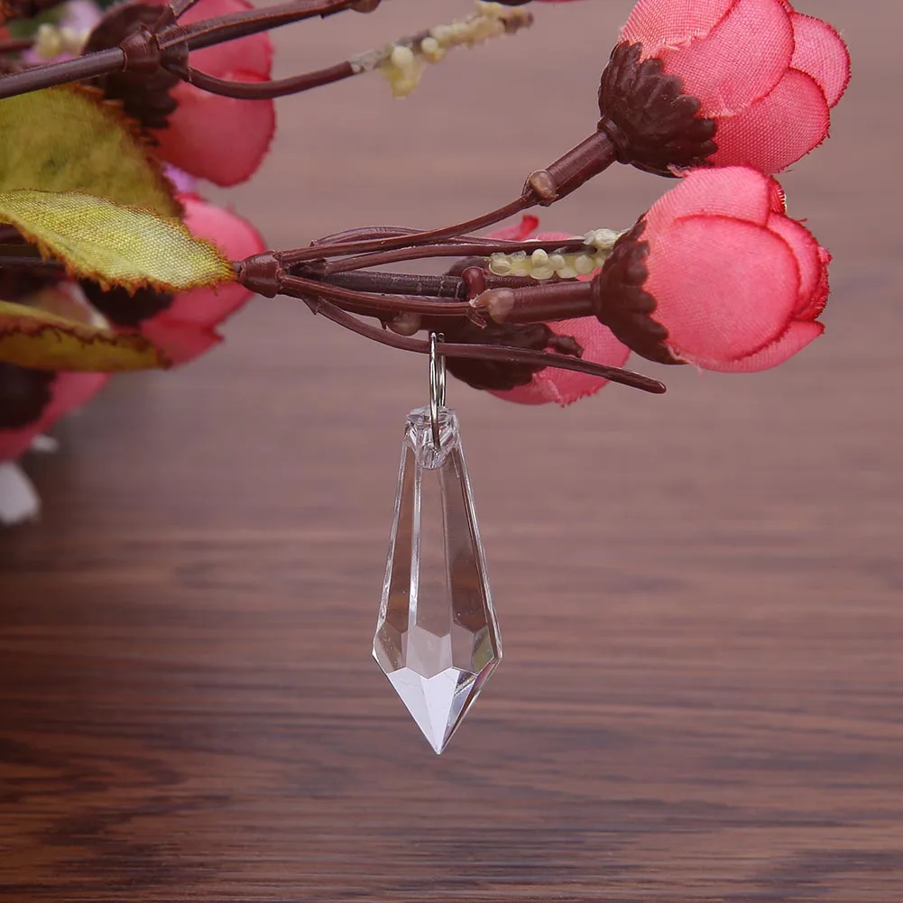 

30pcs Chandelier Crystal Beads Eco-friendly Clear Acrylic Bead Pendant Practical Beautiful Romantic for Party Wedding Decoration