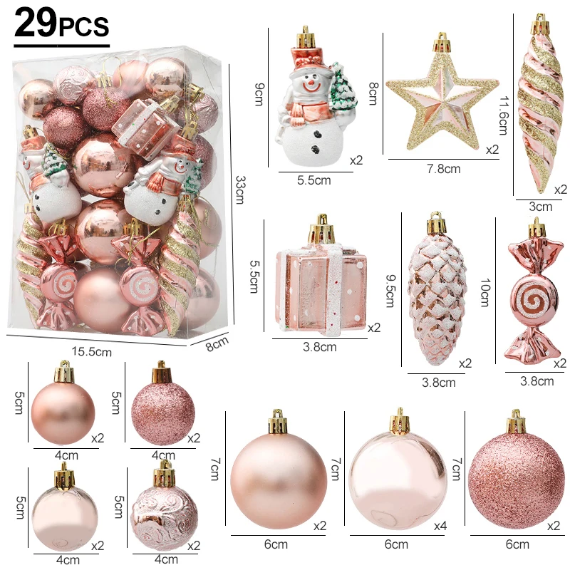 Christmas Tree Ball Pendant Candy Vine Pinecone Jewelry Set Gift Box Christma Party Home Decoration Christmas Tree Alien Pendant