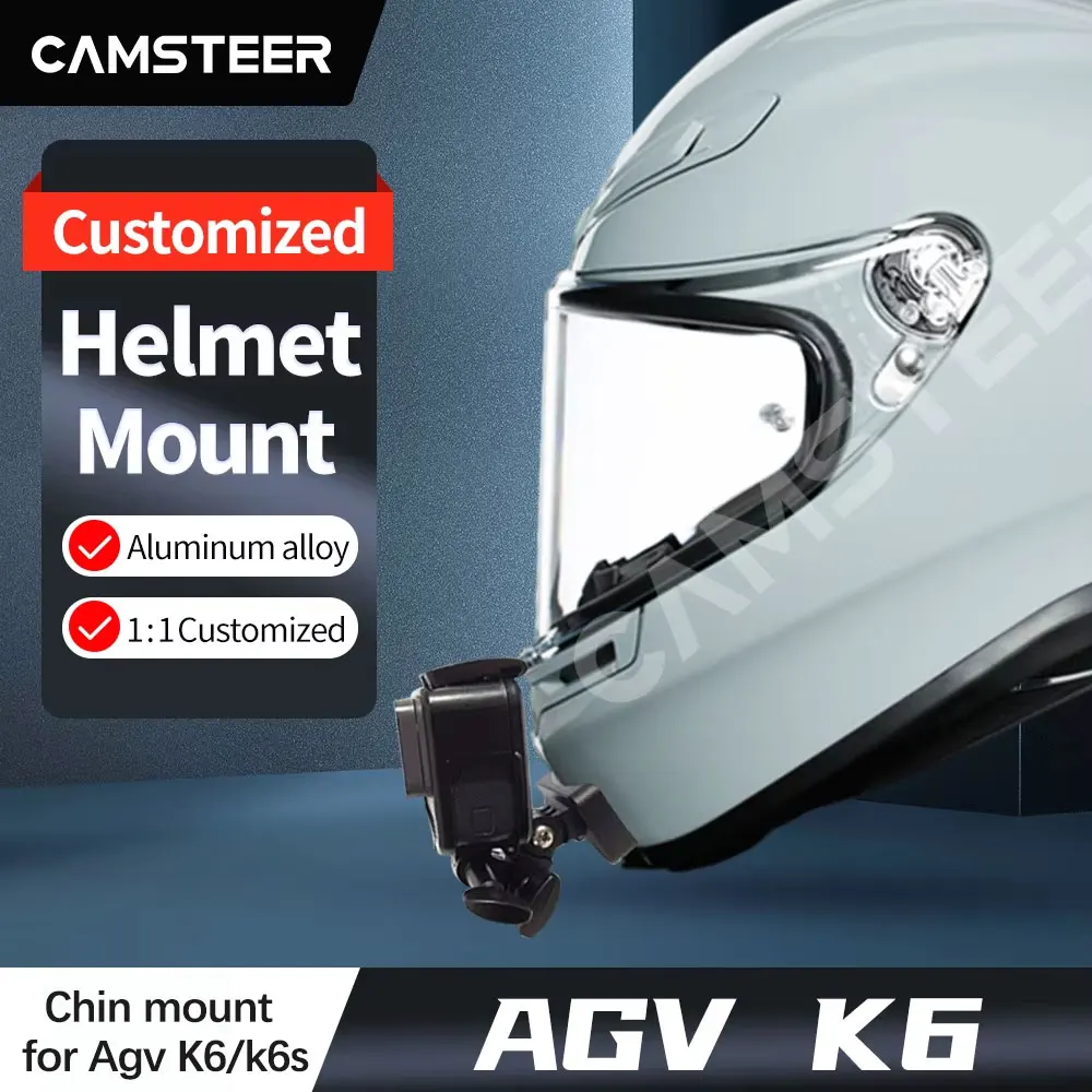 for AGV K6 / K6s Aluminum Customized Helmet Chin Mount for GoPro 13 12 11 Insta360 X4 X3 Ace Pro2 DJI Action 6 5Pro 4 Camera