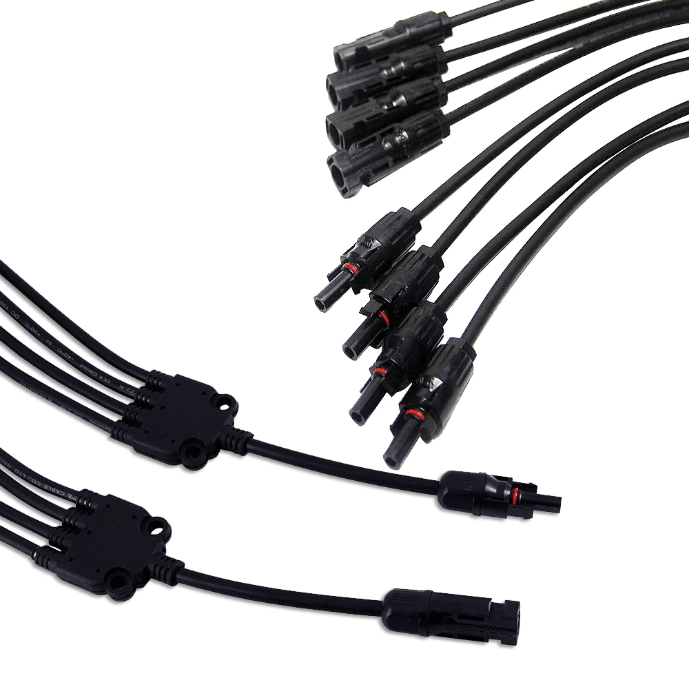 Solar Panel Connector 1 to 4 5-way 30A Solar Plug 2.5/4/6mm 1000V PV Module Cable Parallel Photovoltaic Sealing Joint Connector