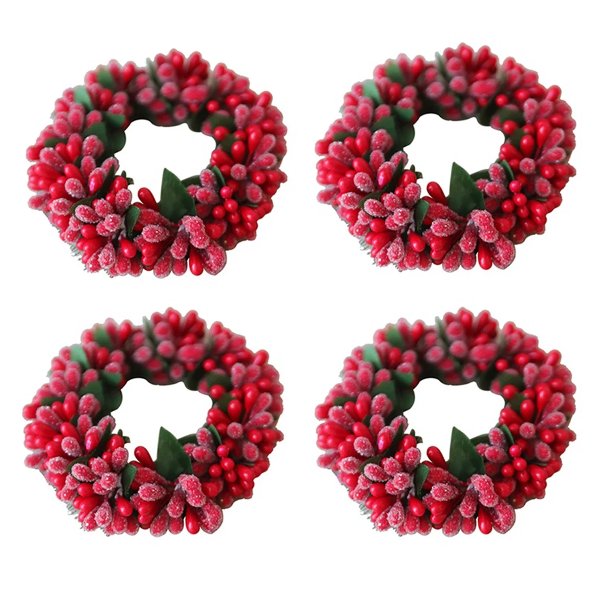 Red Berry Candlesticks Berry Candle Holder Christmas -Candle Holder Garland for Christmas Mini Ornament