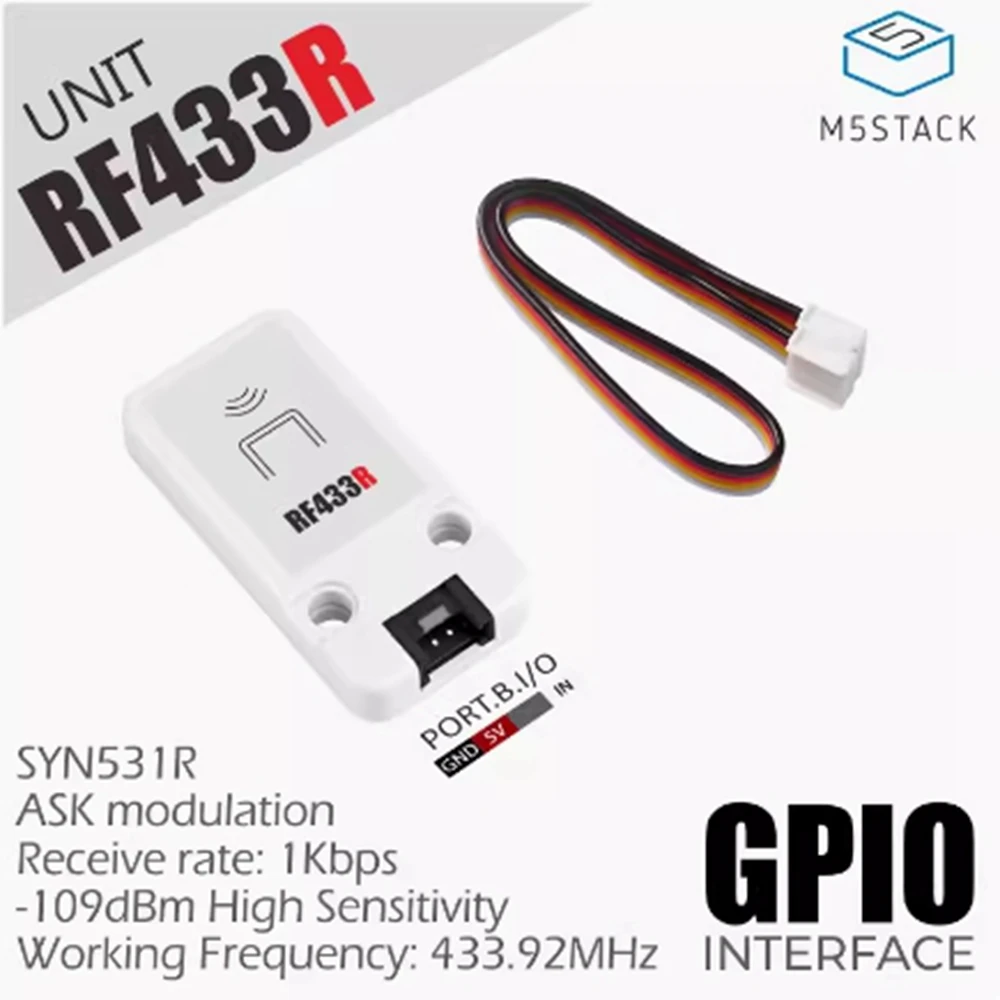 M5Stack RF433R Wireless RF receiver SYN531R Application of Radio Frequency Remote Control Automation